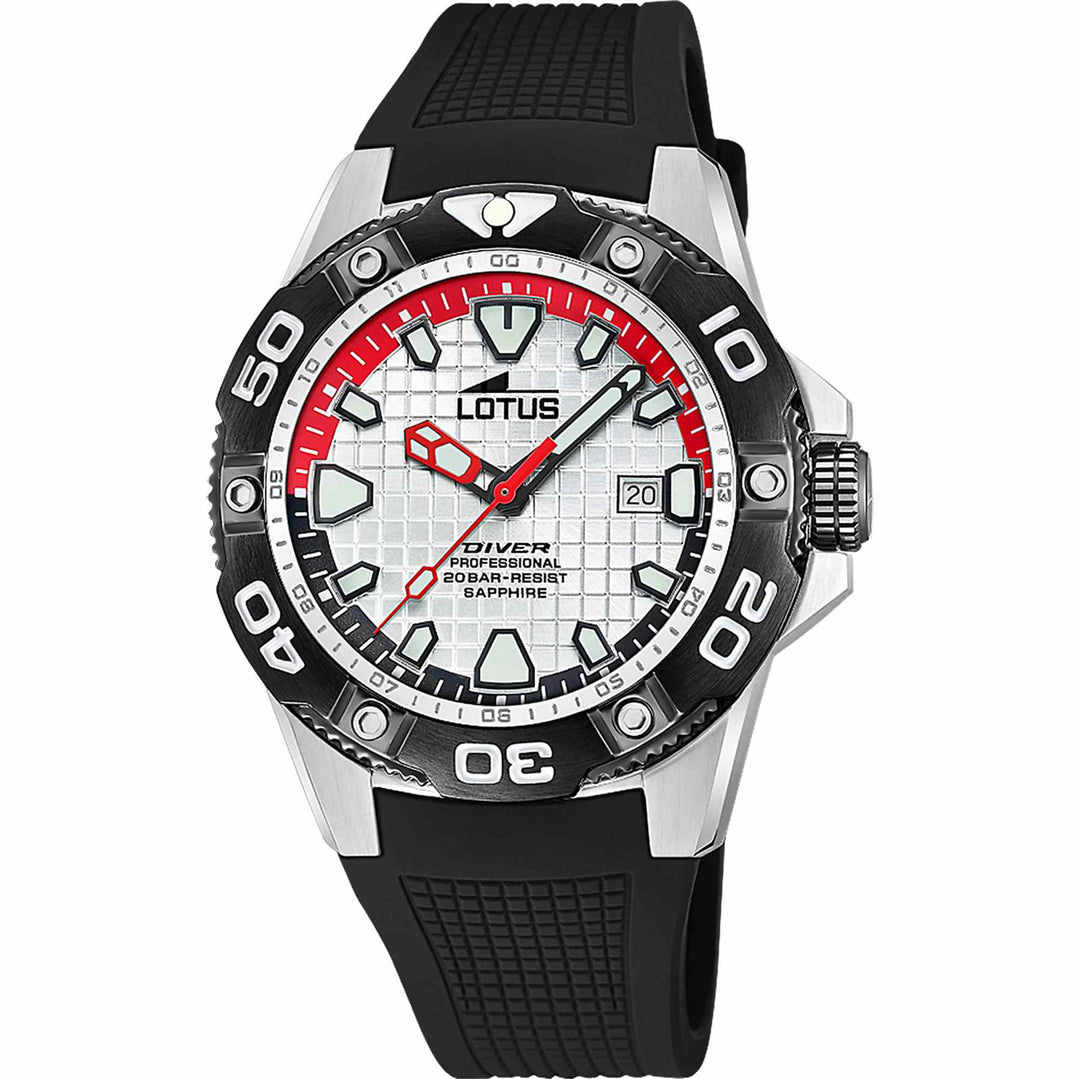 Lotus L18927/1 Men's Silver Tone Dial Diver Wristwatch - H S Johnson