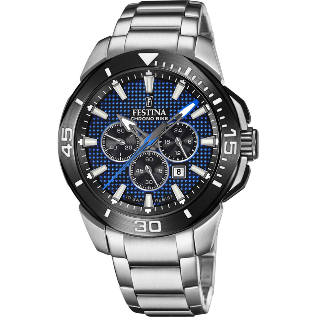 Festina F20641/2 Men's Blue Chrono Bike Steel Bracelet Wristwatch - H S Johnson