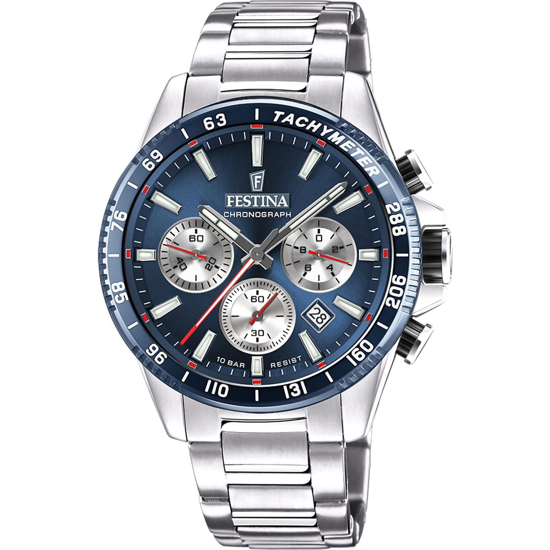 Festina F20560/2 Men's Blue Dial Stainless Steel Bracelet Wristwatch - H S Johnson