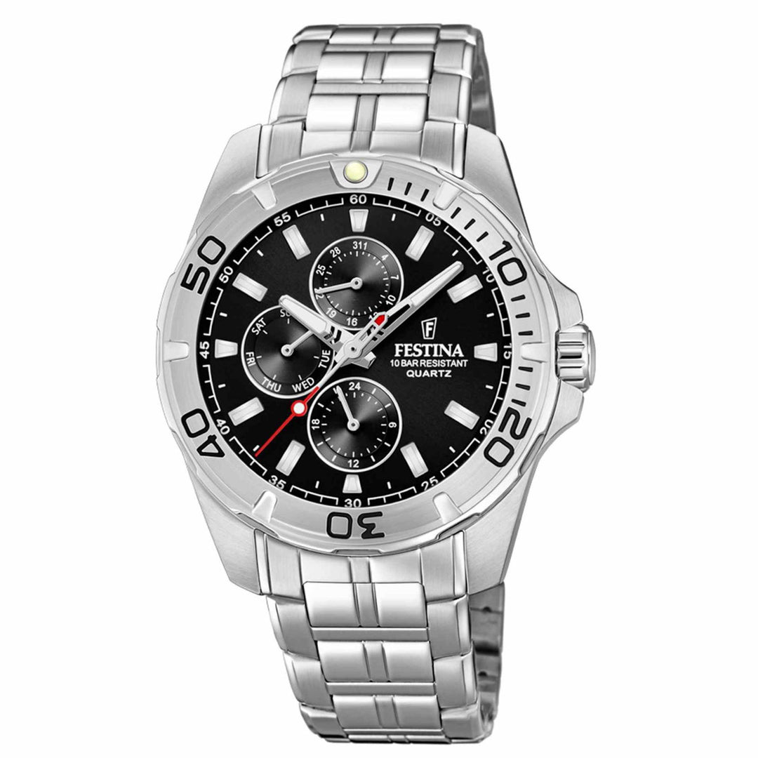 Festina F20445/3 Men's Black Dial Multi-Function Wristwatch - H S Johnson