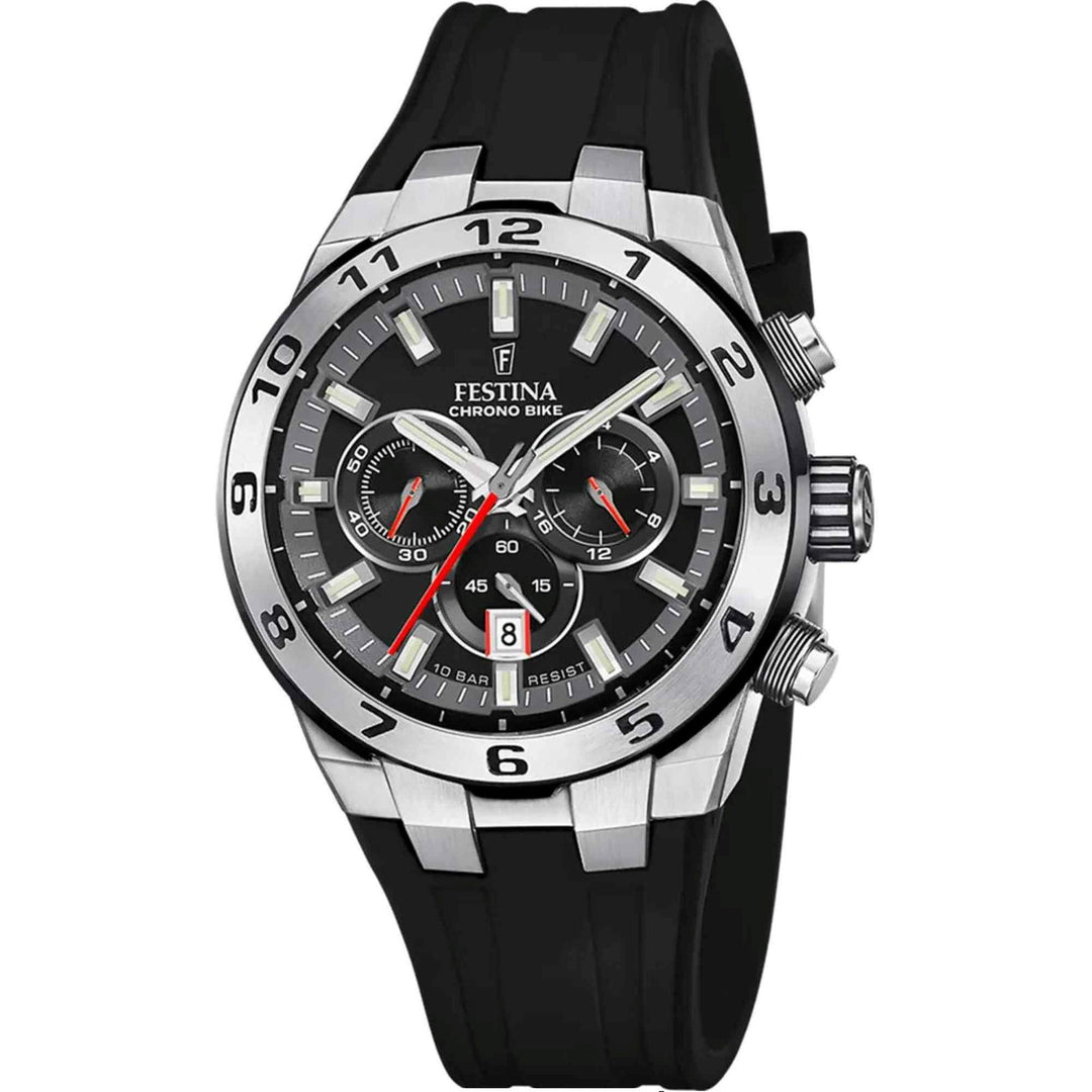 Festina F20671/6 Men's Black Chrono Bike Rubber Strap Wristwatch - H S Johnson