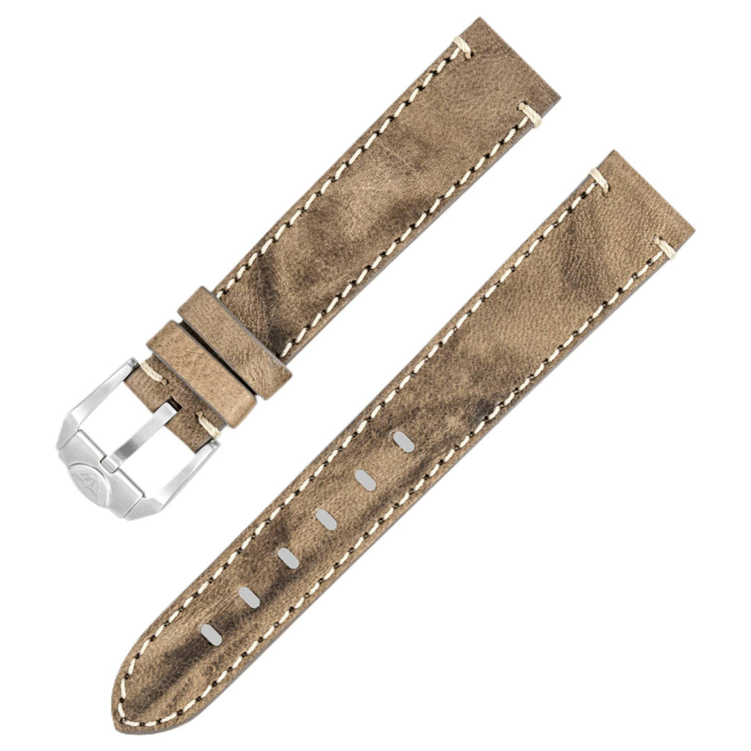 Squale CINLEBW18 Stitched 18mm Leather Strap