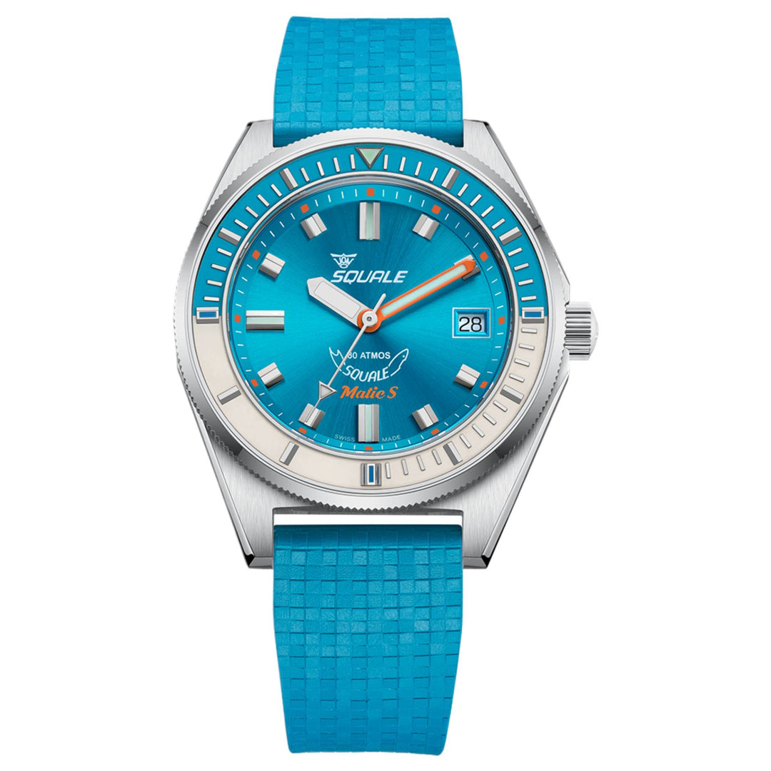 Squale MATICLBWLB.MRLB Matic S Light Blue Rubber Watch
