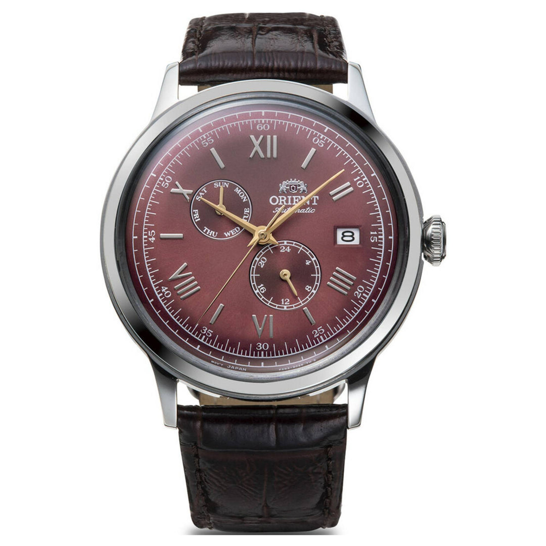 Orient RA-AK0705R30B Bambino Multi Function Red Dial Leather Strap Watch