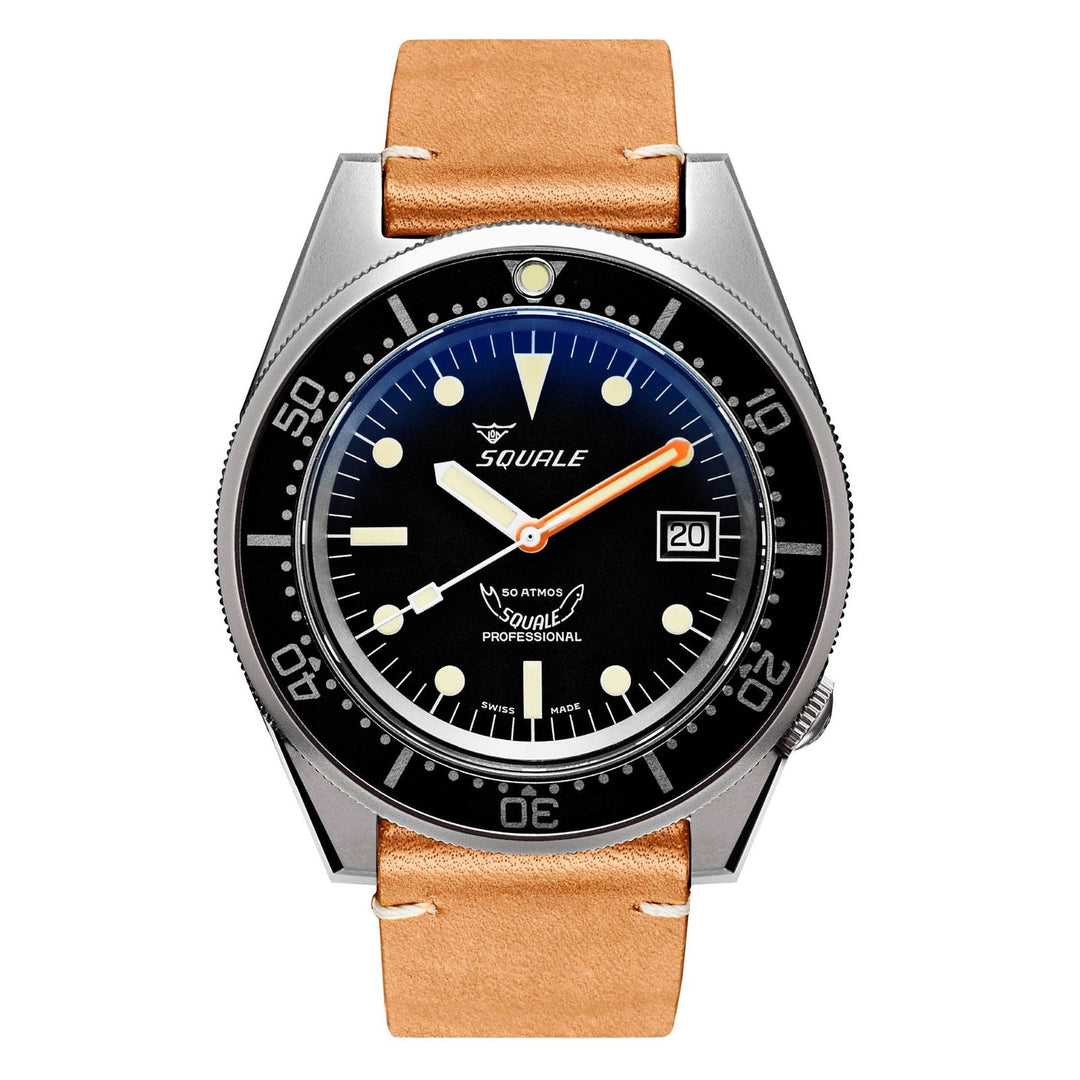 Squale 1521BKBL.PC 500 Meter Swiss Automatic Dive Wristwatch Leather - H S Johnson