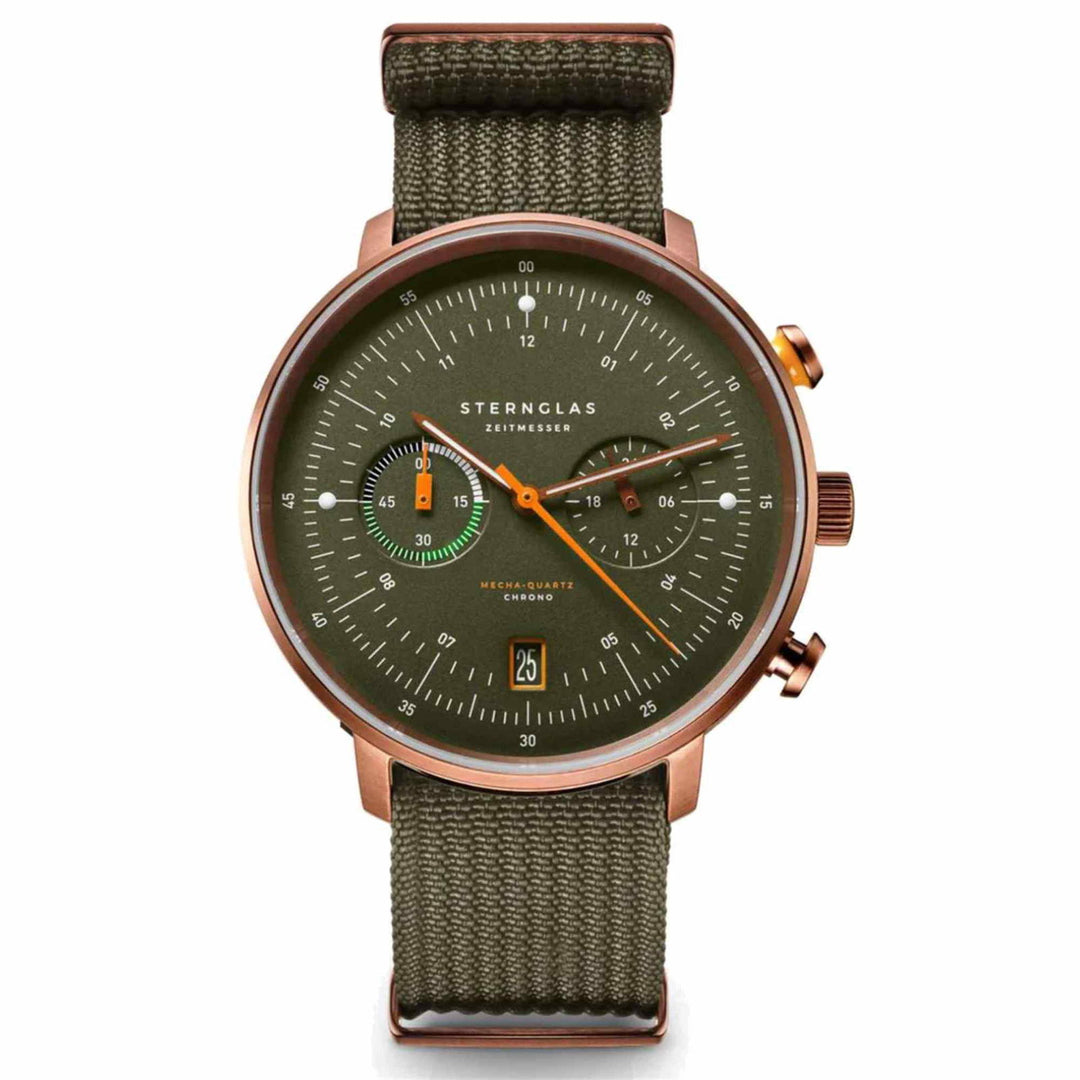 Sternglas S01-HC35-FI05 Men's Hamburg Chrono Dark Green Bronze Wristwatch - H S Johnson