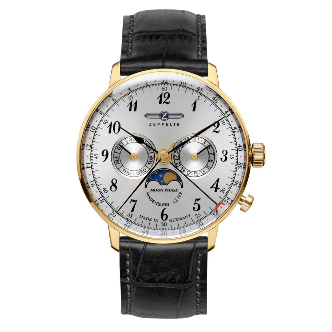 Zeppelin 7038-1 LZ129 Hindenburg Moonphase Gold Tone Wristwatch - H S Johnson