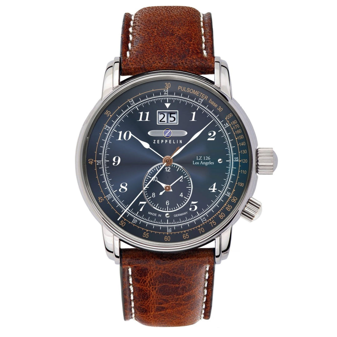 Zeppelin 8644-3 Los Angeles Blue Dial Dual Time Wristwatch - H S Johnson