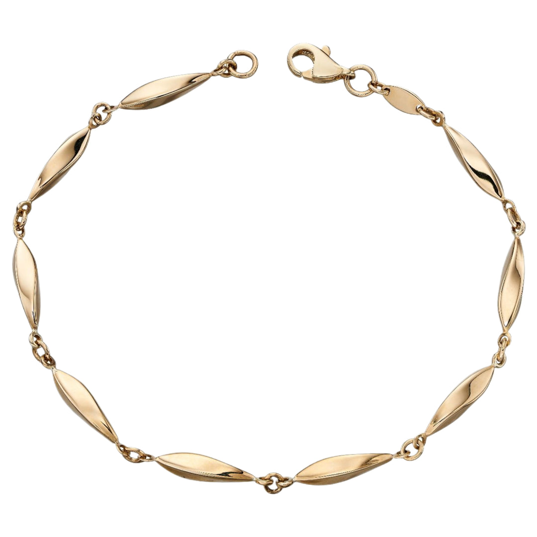 Elements Gold GB456 Marquise Link Bracelet in 9ct Gold
