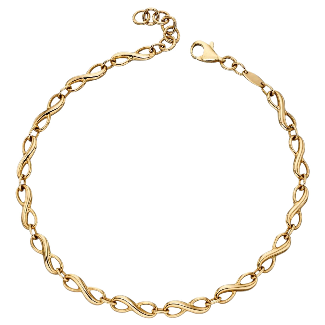 Elements Gold GB471 Infinity Tennis Bracelet in 9ct Gold