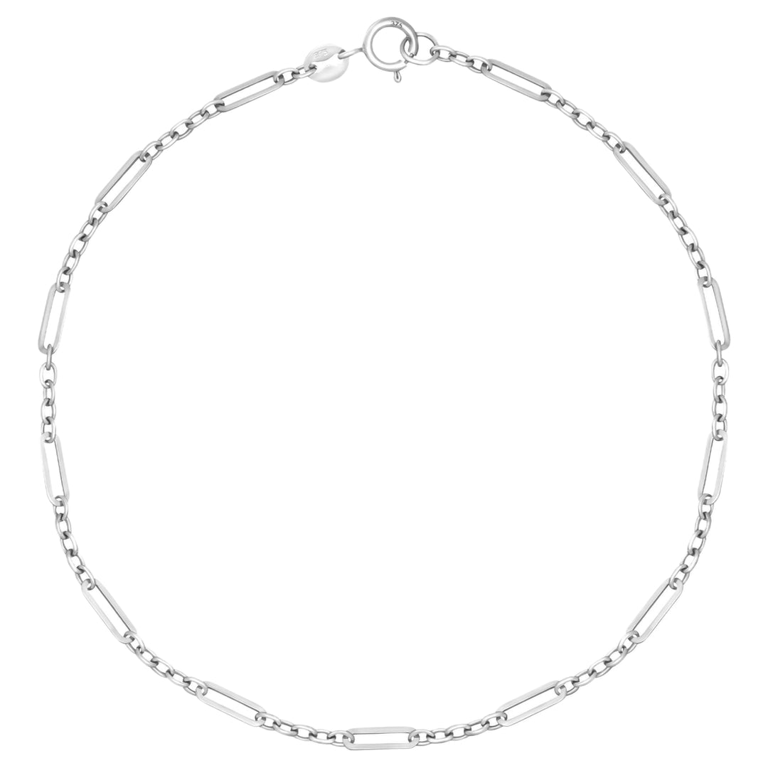 Elements Gold GB519 Mixed Length Link Bracelet in White Gold