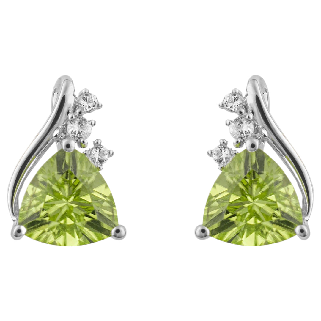 Elements Gold GE1015G Trillion Semi-Precious Stud Earrings in 9ct White Gold