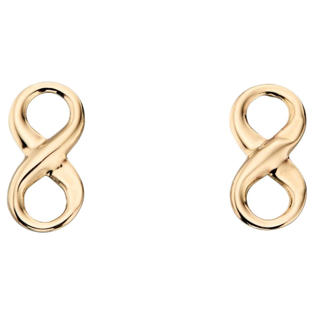 Elements Gold GE2157 Infinity Symbol Stud Earrings in 9ct Gold