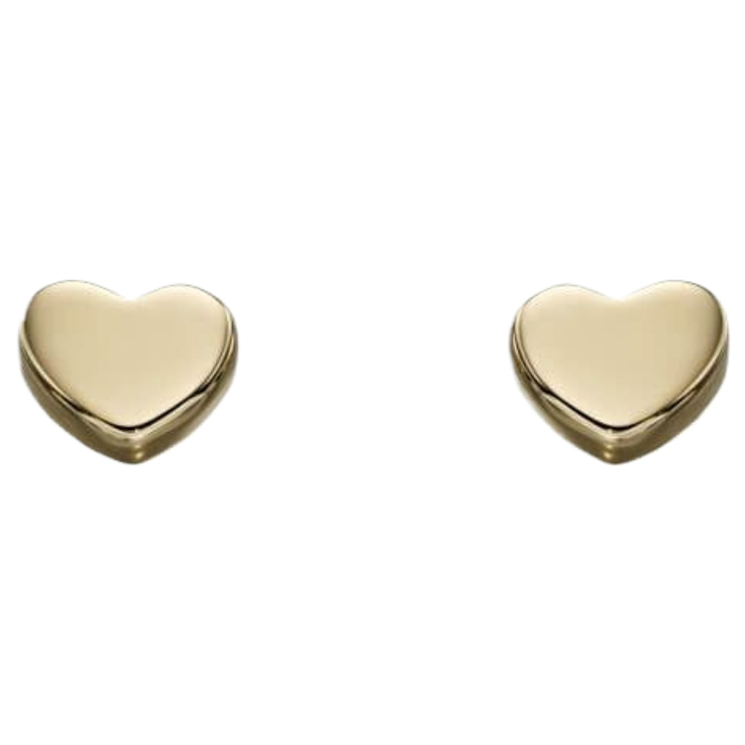 Elements Gold GE2179 Small Heart Stud Earrings in 9ct Gold