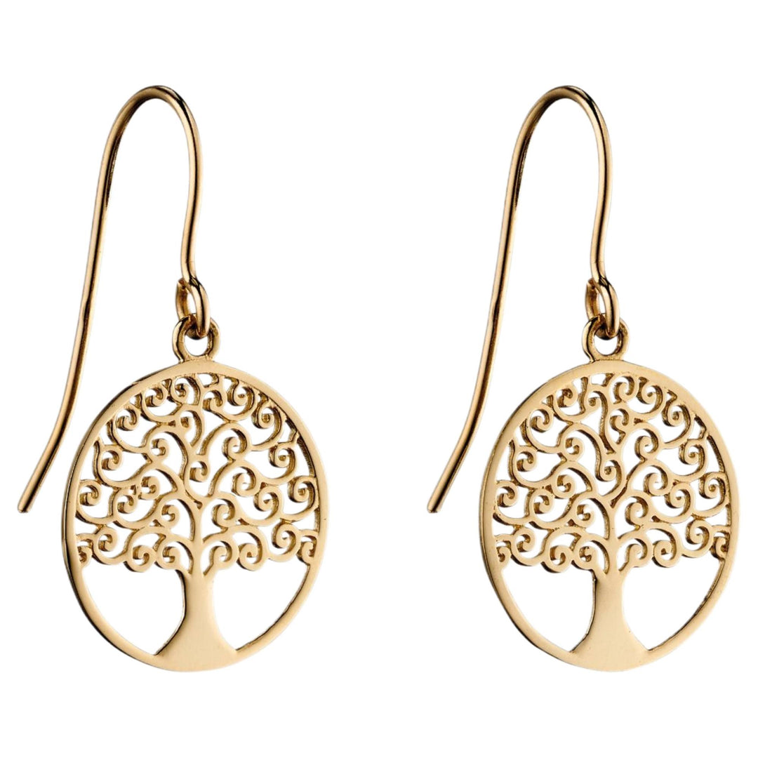 Elements Gold GE2306 Detailed Tree of Life Earrings in 9ct Gold