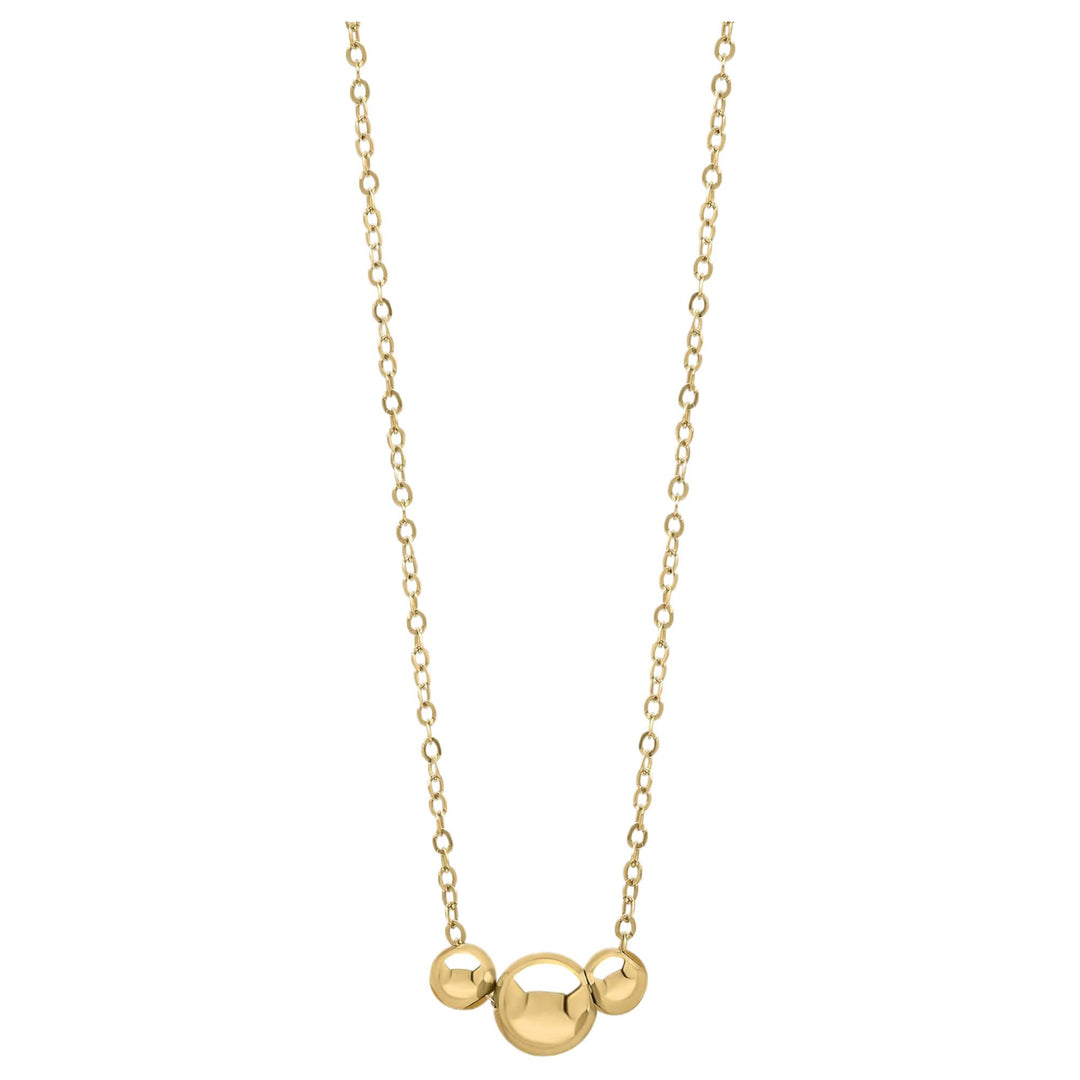Elements Gold GN396 Trilogy Ball Chain Necklace in 9ct Gold