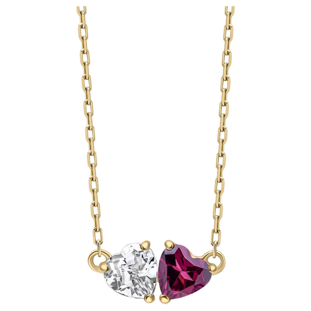 Elements Gold GN413 Toi et Moi Heart Necklace in 9ct Gold