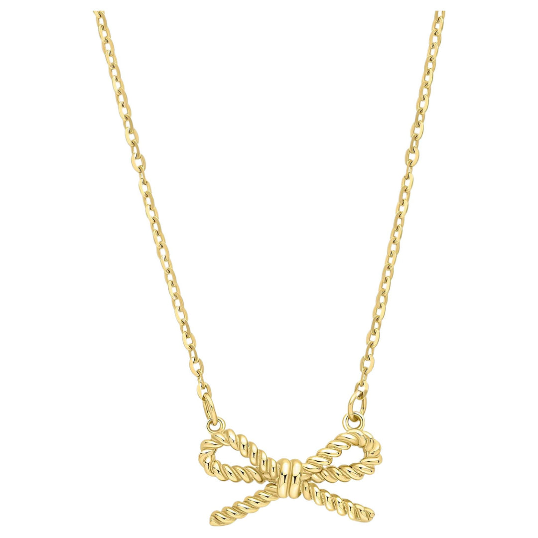 Elements Gold GN422 Rope Bow Necklace in 9ct Gold
