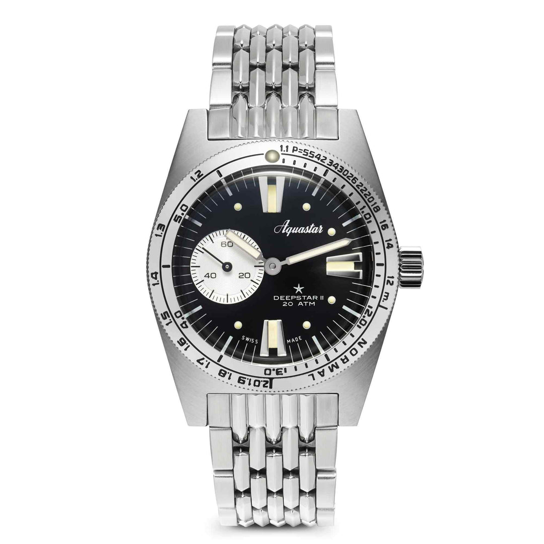 Aquastar Deepstar II Black Bor Bracelet Wristwatch