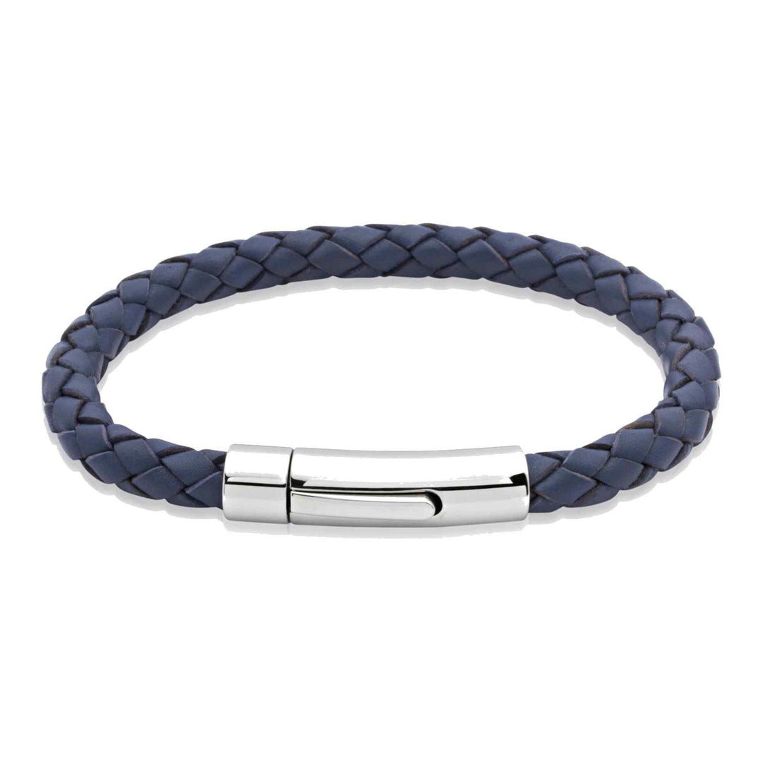 Unique & Co A40BLUE/21CM Men's Leather Bracelet