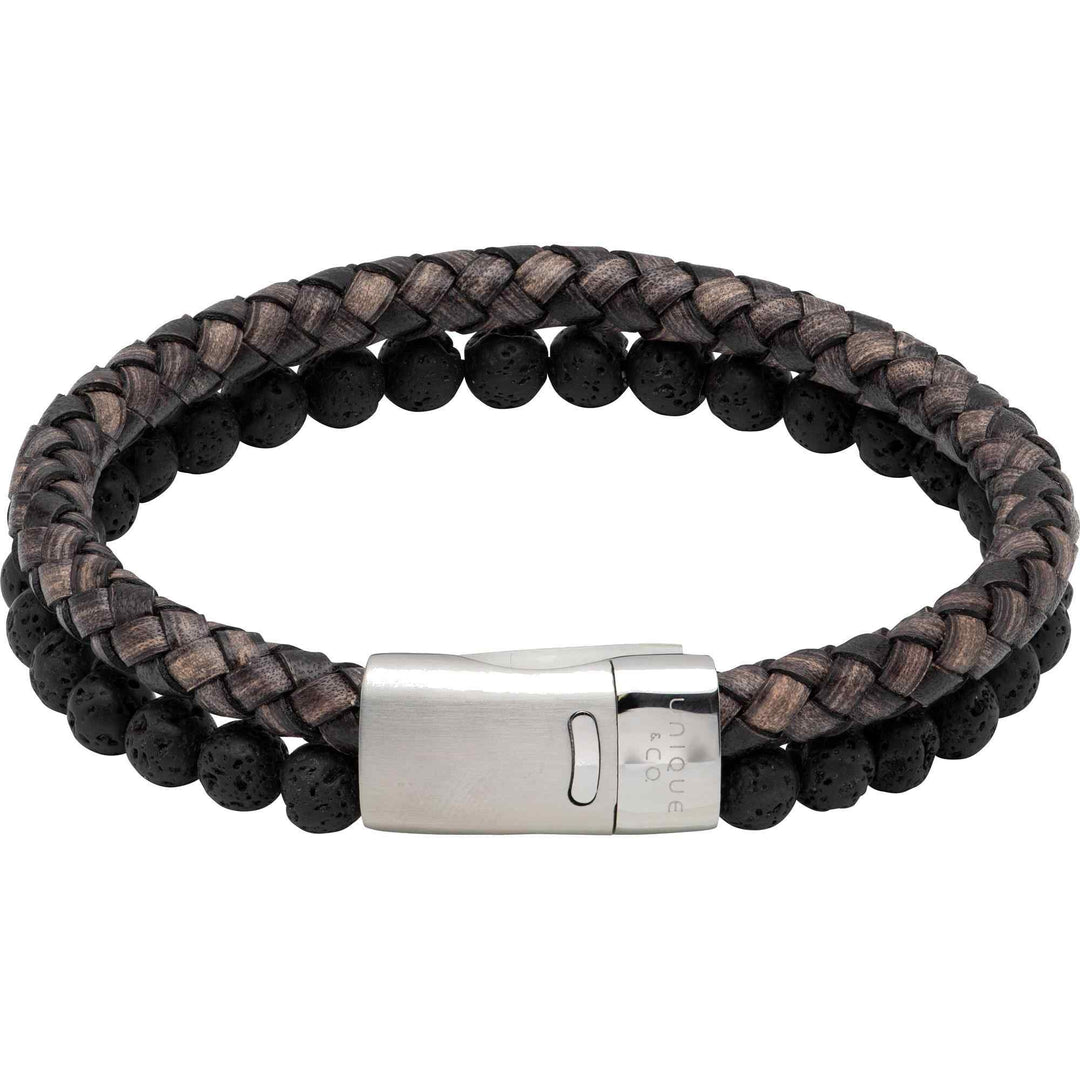 Unique & Co B482ABL/21CM Men's Leather Bracelet