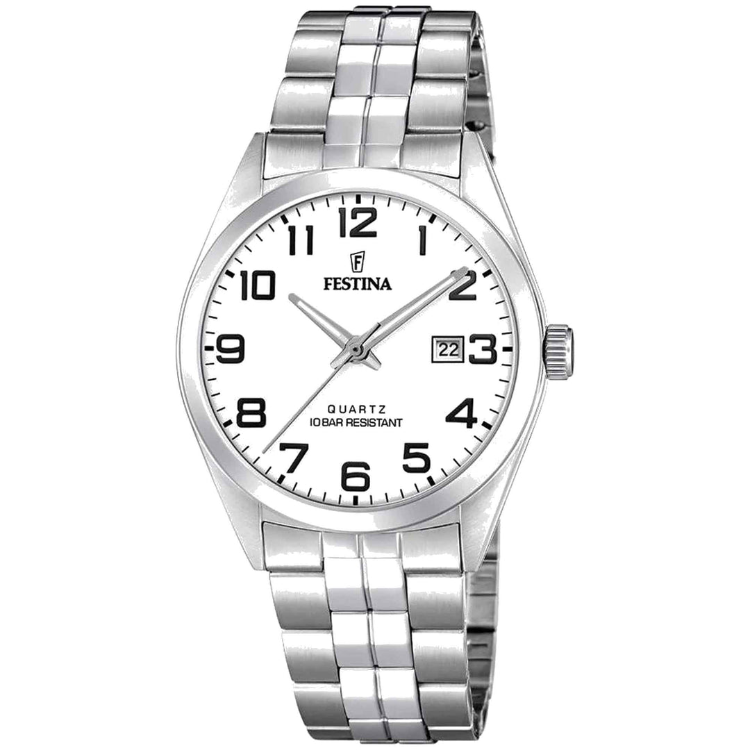 Festina F20437/1 Men's Classic White Dial Watch