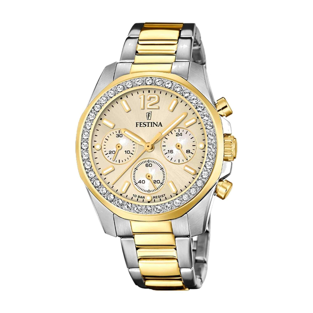 Festina F20607/3 Women's Boyfriend Gold Dial Watch