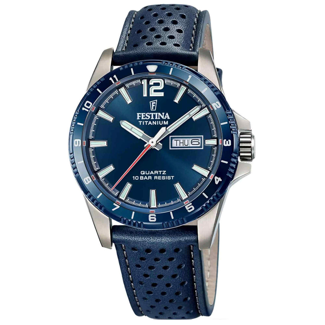 Festina F20699/2 Men's Blue Dial Titanium Watch