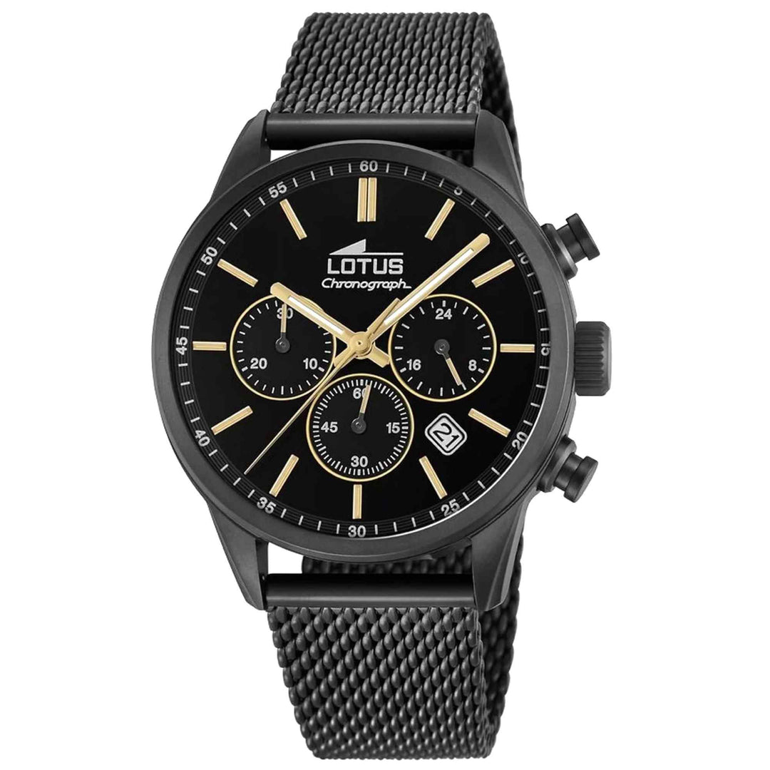 Lotus L18700/2 Men's Black Dial Chronograph Watch