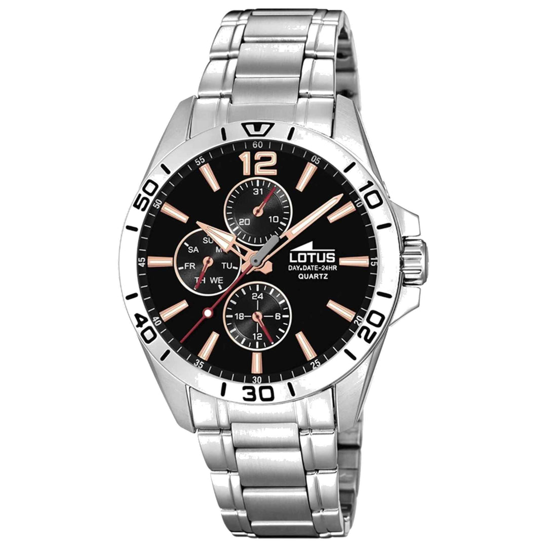 Lotus L18812/6 Men's Black Dial Day Date Watch