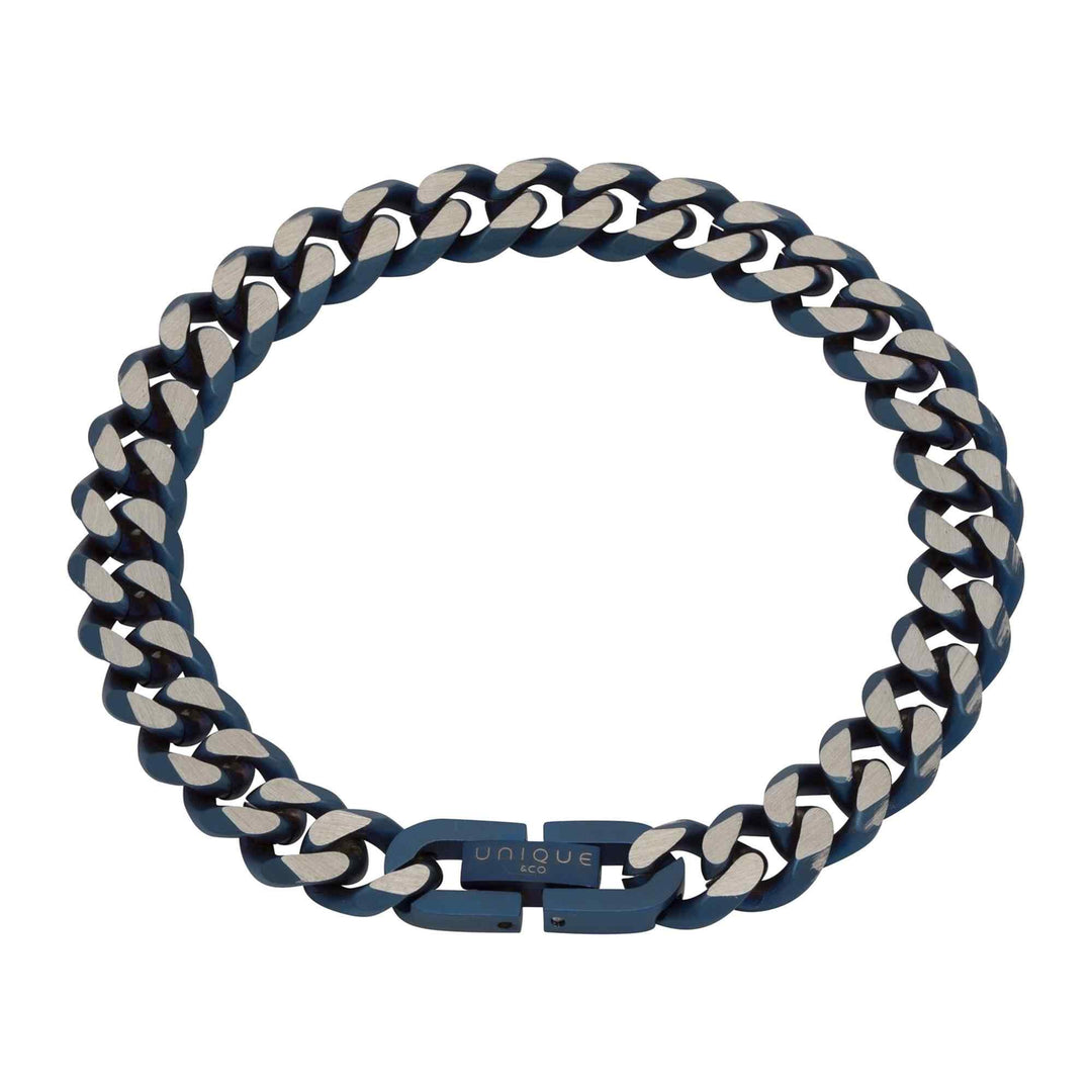 Unique & Co LAB-130/21CM Men's Matte Blue IP Bracelet
