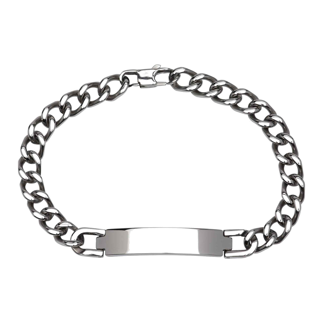 Unique & Co LAB-154/21CM Men's Engravable ID Curb Bracelet