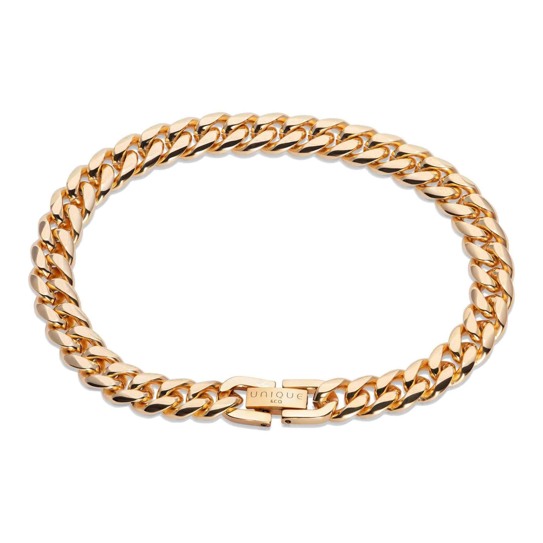 Unique & Co LAB-202/21CM Men's Matte And Polished Gold IP Bracelet