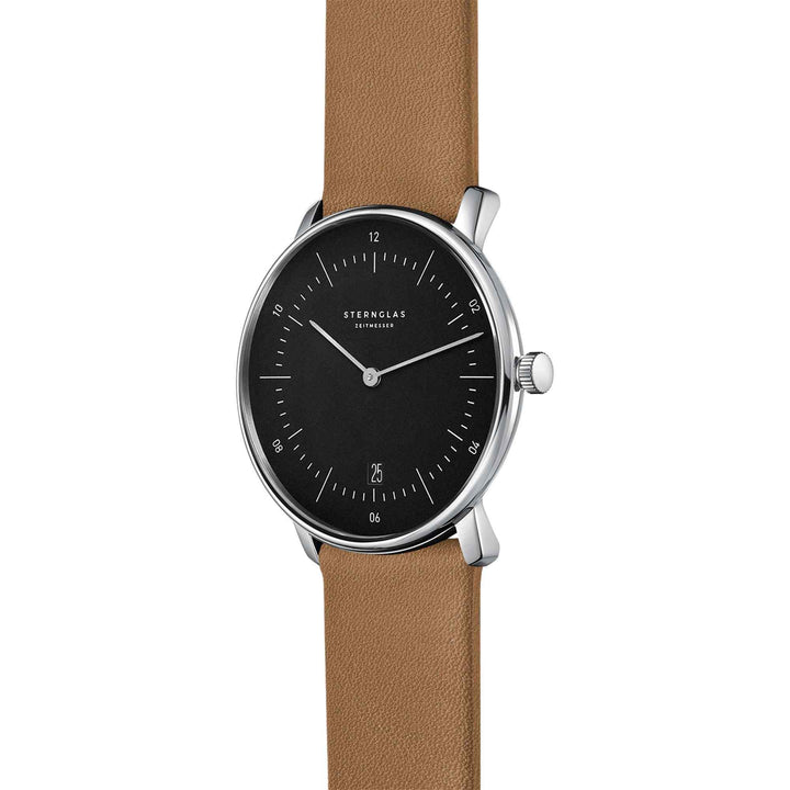 Sternglas S01-NA03-PR01 Men's Naos Brown Leather Strap Wristwatch (8148592623842)