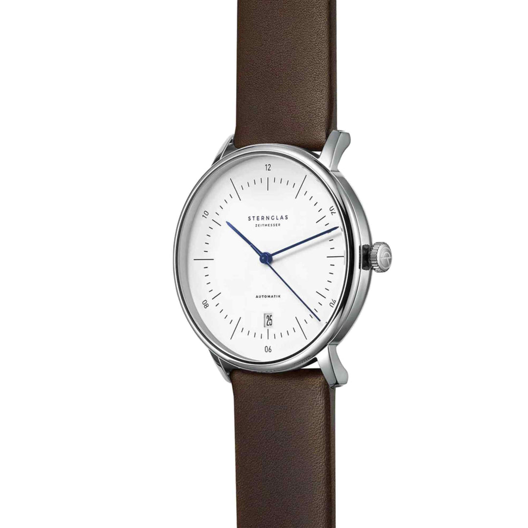 Sternglas S02-NA01-PR04 Men's Naos Automatic Brown Leather Strap Wristwatch (7797511323874)