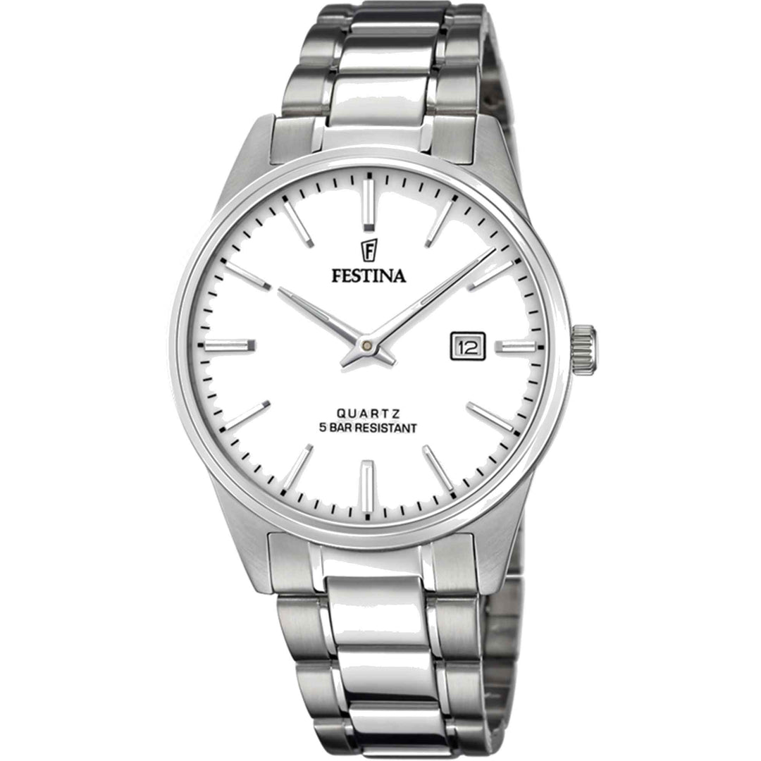 Festina F20511/2 Men's Classic Silver Dial Watch