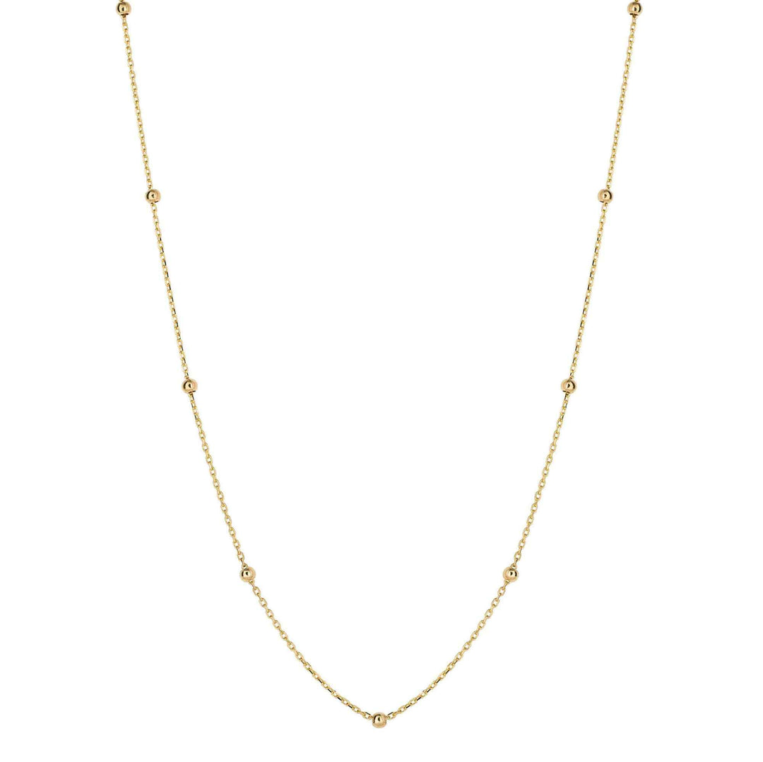 Elements Gold GN365 Fine Ball Station Chain Necklace