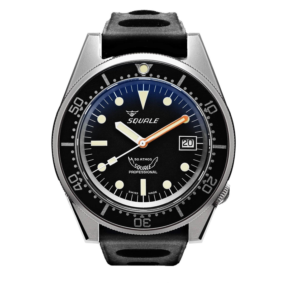 Squale 1521BKBL.NT 500 Meter Swiss Automatic Dive Wristwatch Rubber - H S Johnson (7505123148002)
