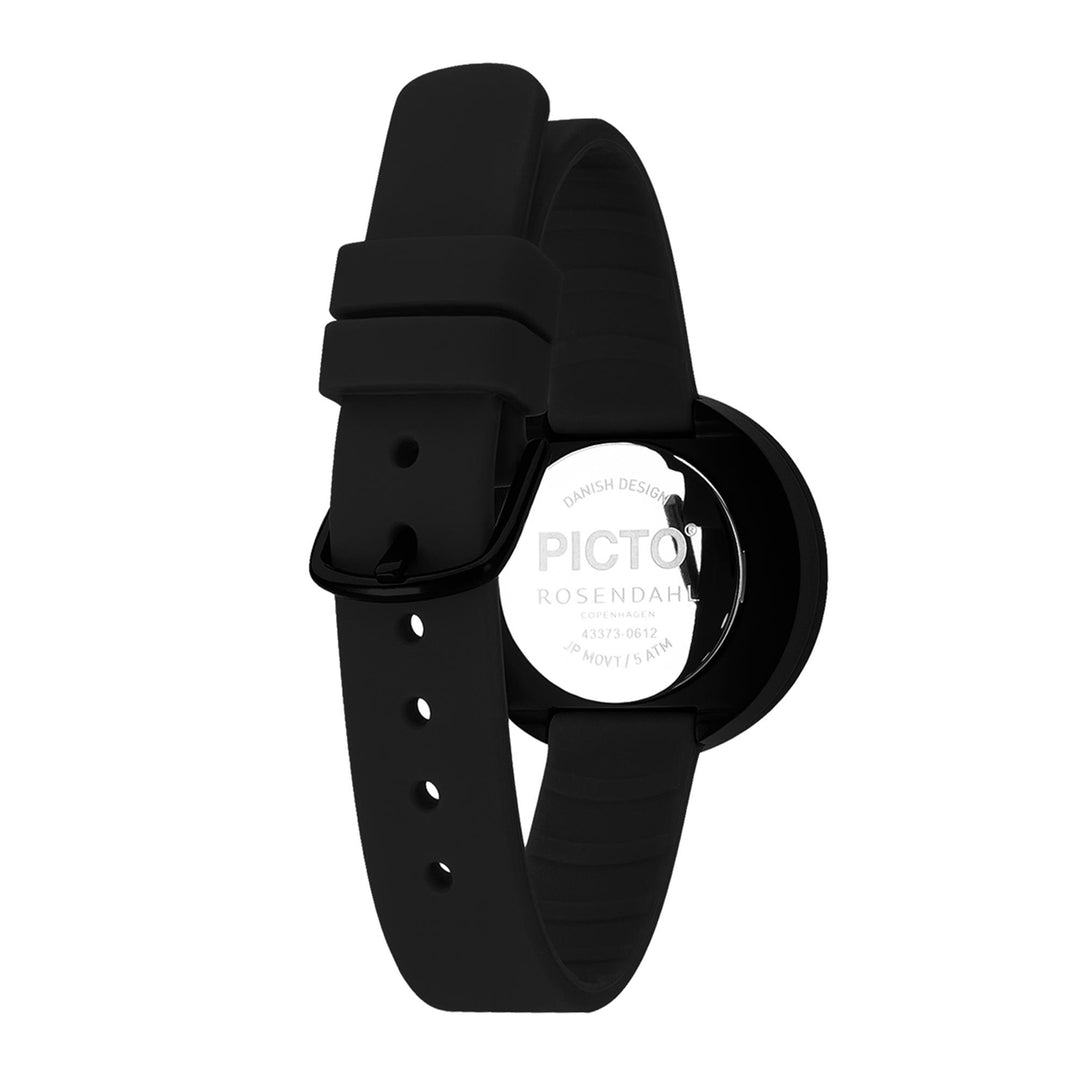 Picto 43360-0112B Black Dial And Silicone Strap Wristwatch - H S Johnson (7797544124642)
