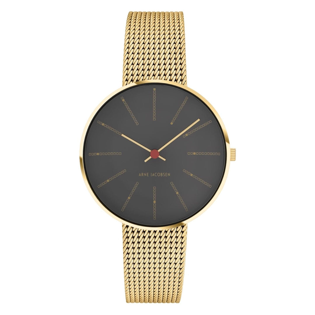 Arne Jacobsen 53109-1609 Bankers Grey Dial Gold Tone Mesh Wristwatch | H S Johnson (7797564506338)