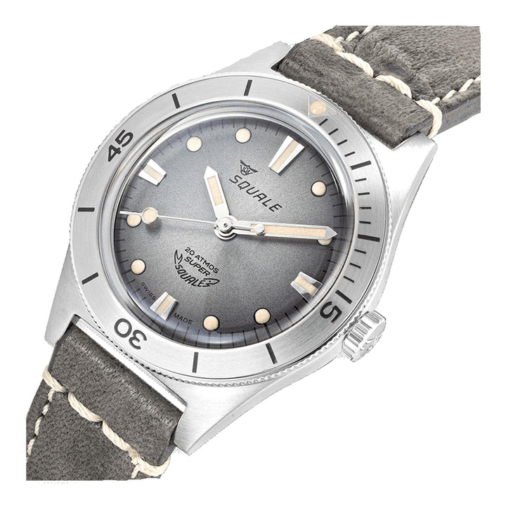 Squale SUPERSSG.PG Sunray Grey Leather Wristwatch - H S Johnson (7970266251490)
