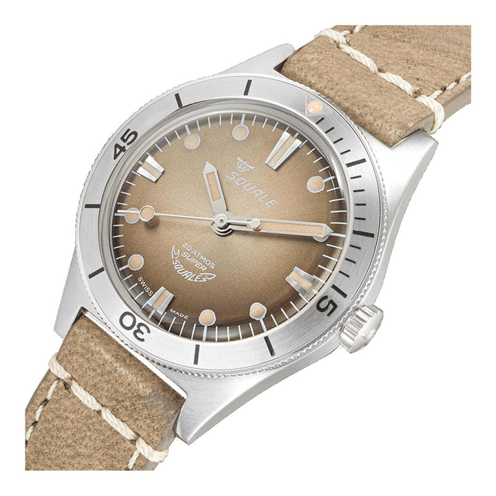 Squale SUPERSSBW.PBW Sunray Brown Leather Wristwatch - H S Johnson (7970340012258)