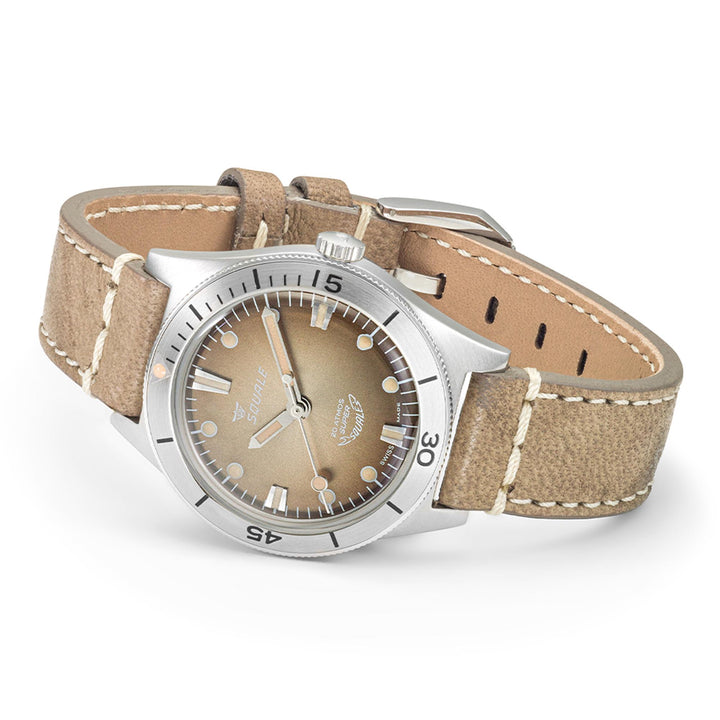 Squale SUPERSSBW.PBW Sunray Brown Leather Wristwatch - H S Johnson (7970340012258)