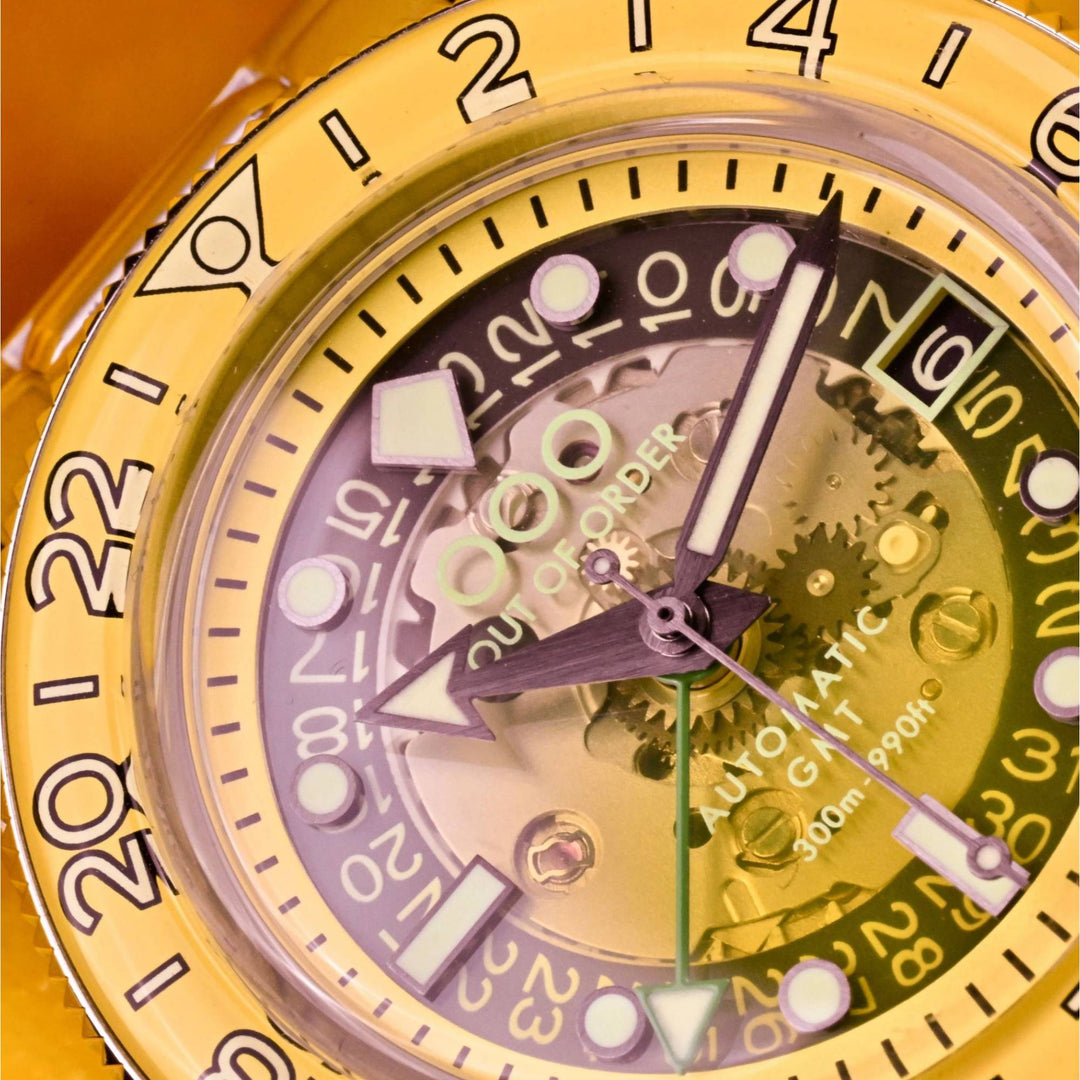 Out Of Order 001-25.LI.BAND.SS Limoncello Automatic GMT Watch