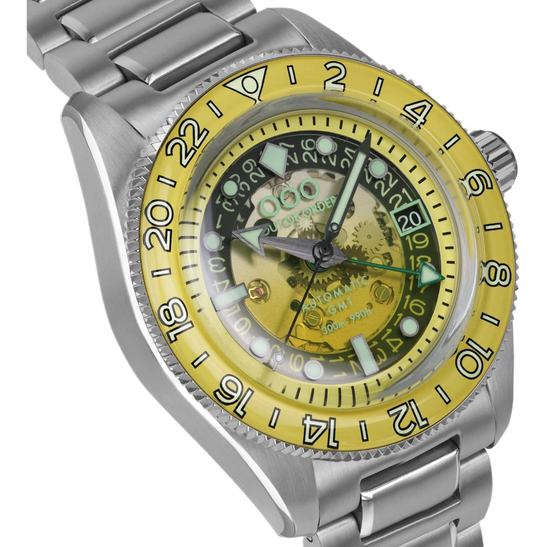 Out Of Order 001-25.LI.BAND.SS Limoncello Automatic GMT Watch