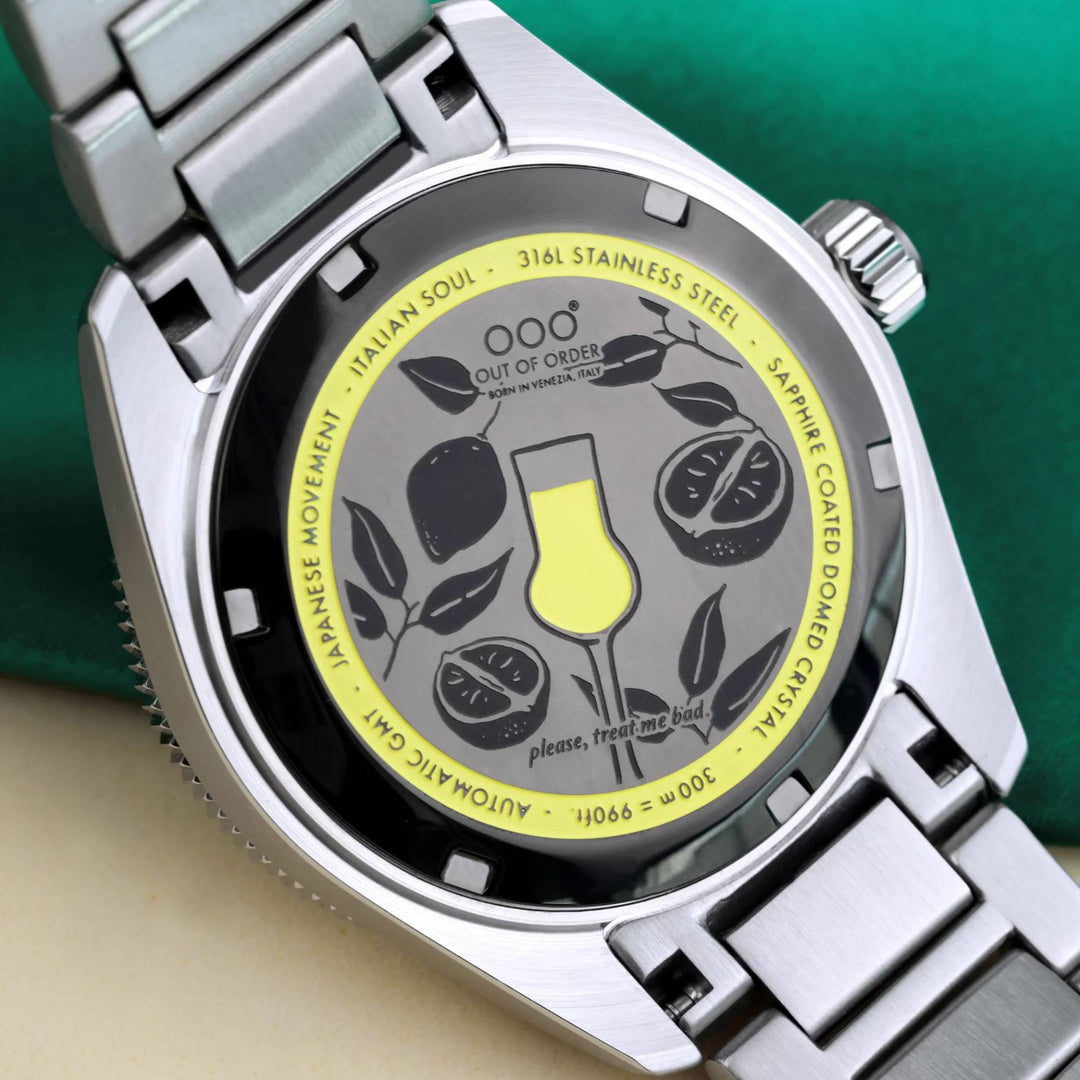 Out Of Order 001-25.LI.BAND.SS Limoncello Automatic GMT Watch