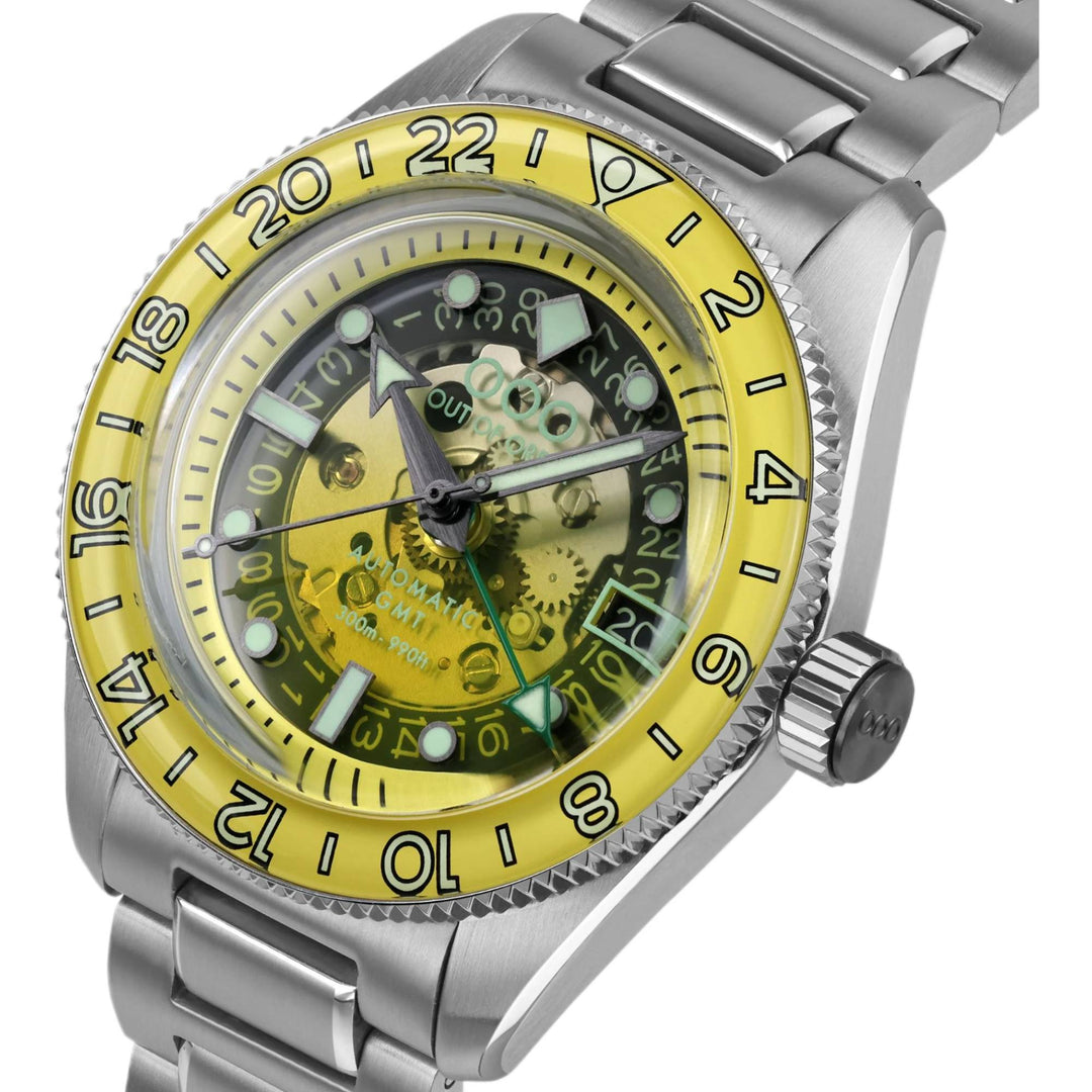 Out Of Order 001-25.LI.BAND.SS Limoncello Automatic GMT Watch