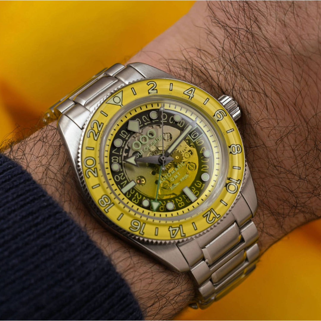 Out Of Order 001-25.LI.BAND.SS Limoncello Automatic GMT Watch