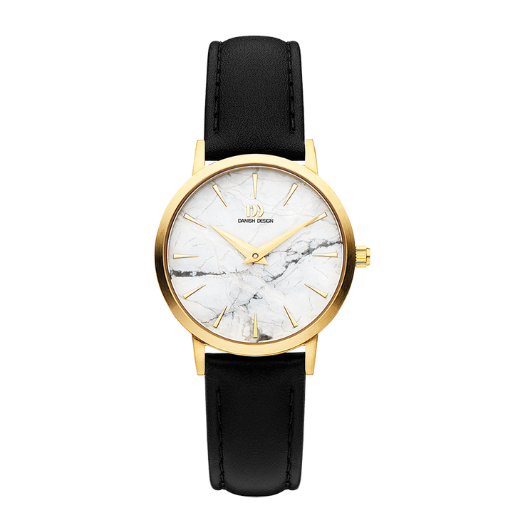 Danish Design IV51Q1217 Shanghai Gold White Marble Black Medium Watch