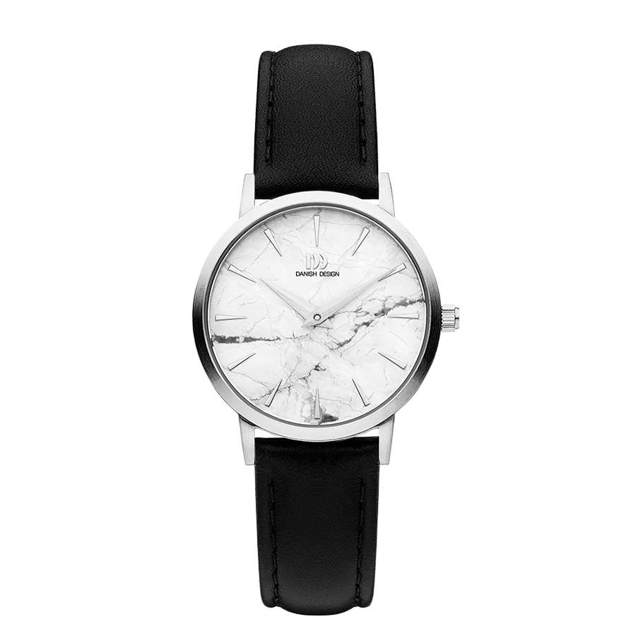 Danish Design IV55Q1217 Shanghai Silver White Marble Black Medium Watch